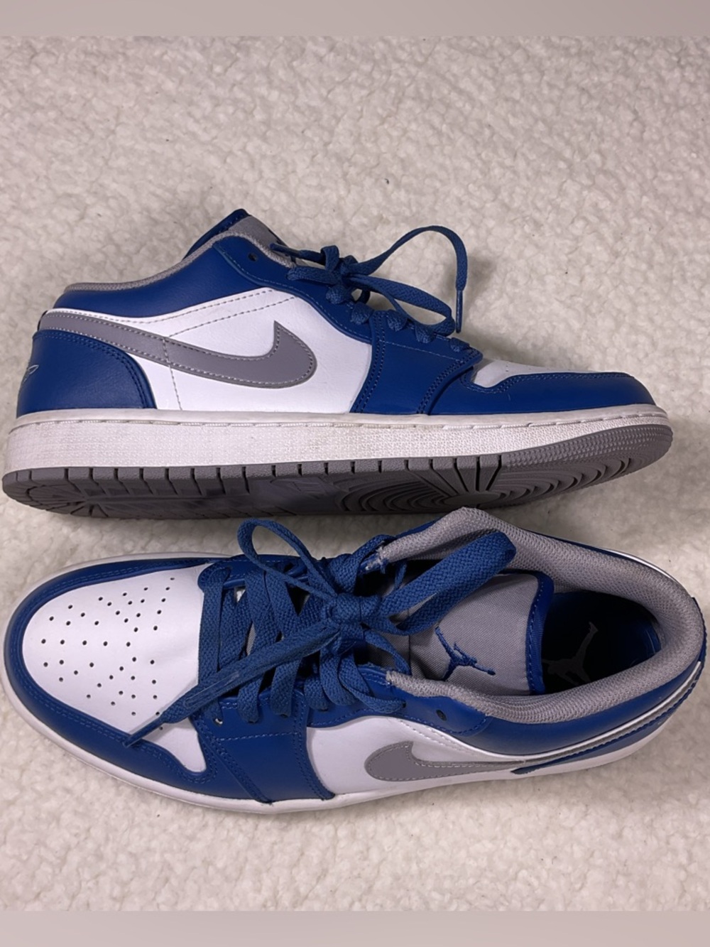 Nike Air Jordan 1 Low True Blue White Cement Grey Men’s Size 9